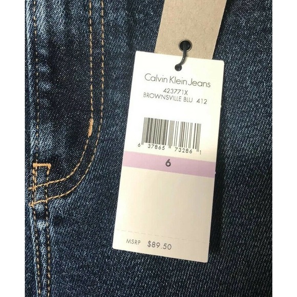 NEW Calvin Klein Jeans Womens Blue High-Rise Ankle Skinny Stretch Denim Jeans 6 - Picture 7 of 12